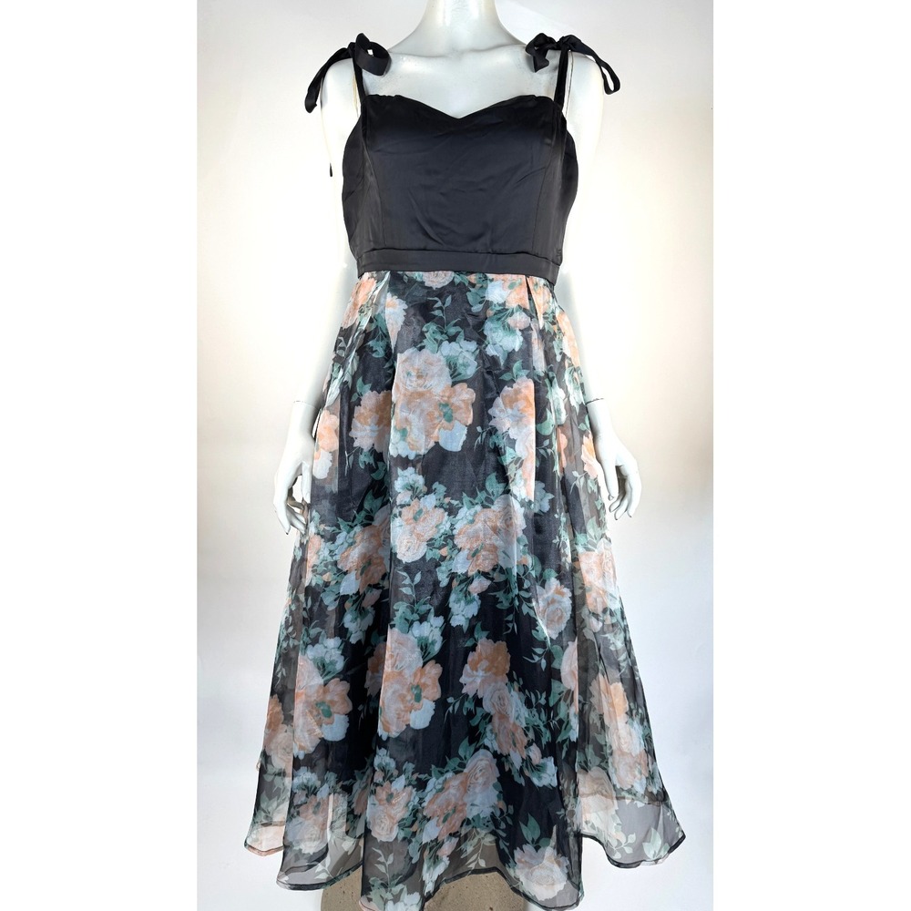 Lulus Debut Darling Floral Organza Midi Dress Women XL NWT Slip Strap Lined